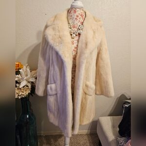 Elegant Cream Fur Coat